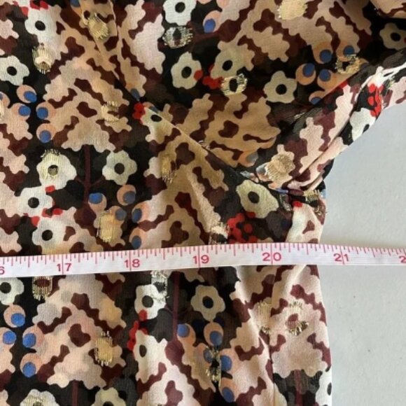 Dorothee Schumacher Pink Floral Silk Button Up Down Blouse Top Shell Size 3 - Picture 6 of 12